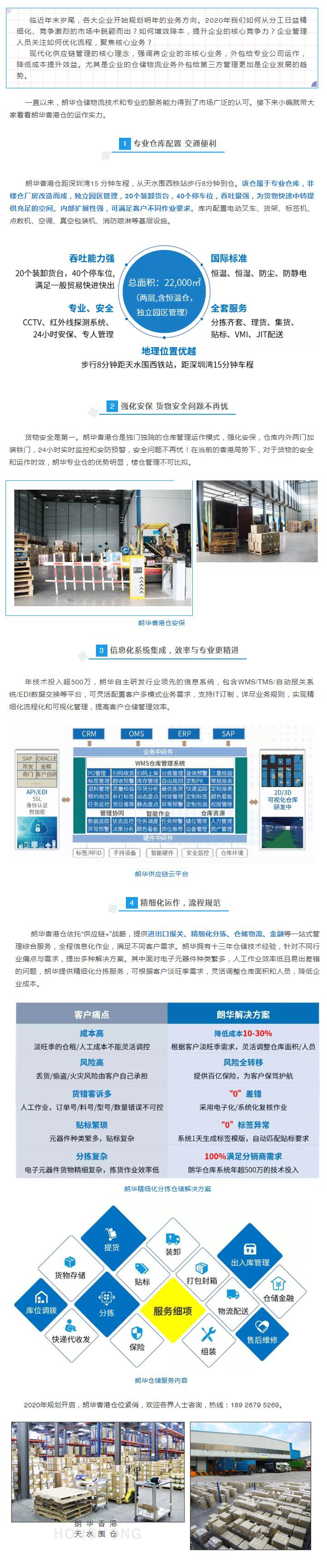 朗华香港仓太火爆！2020年仓位主要，，，，欲订赶快！ - 朗华要闻 - 深圳市朗华供应链效劳有限公司